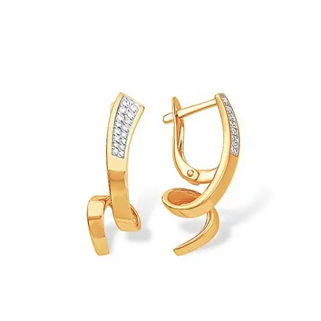Серьги с английским замком из красного золота