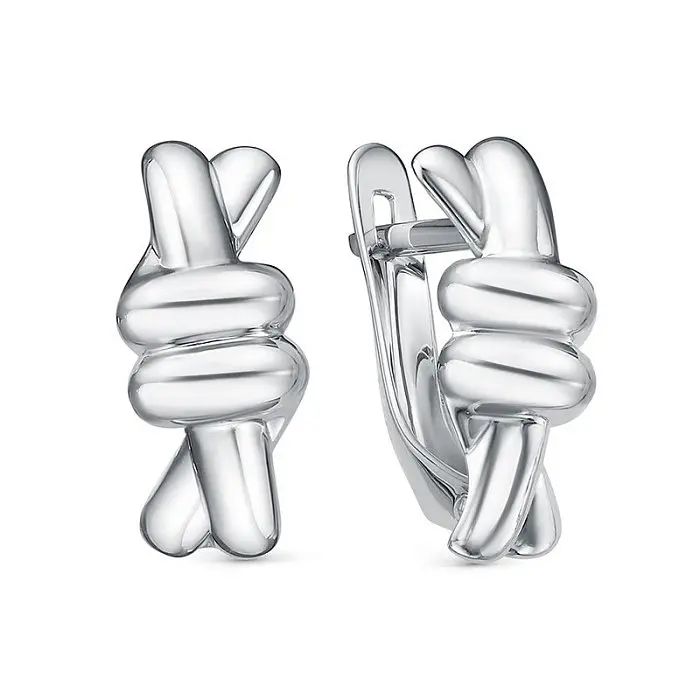 Серьги с английским замком из серебра