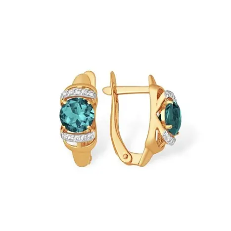 Серьги с английским замком из красного золота