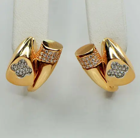 Серьги с английским замком из красного золота