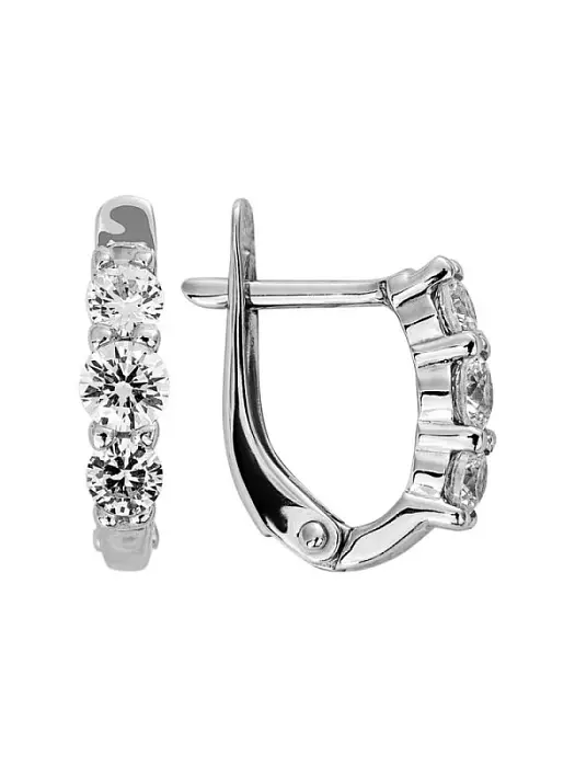 Серьги с английским замком из серебра