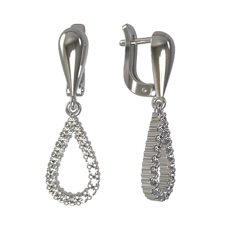 Серьги подвесные из серебра