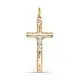 Подвеска крест из комбинированного золота