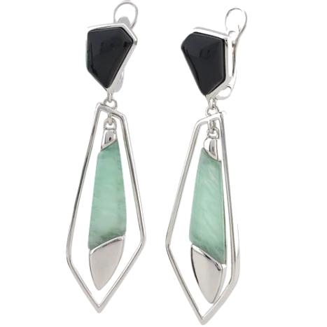 Серьги подвесные из серебра
