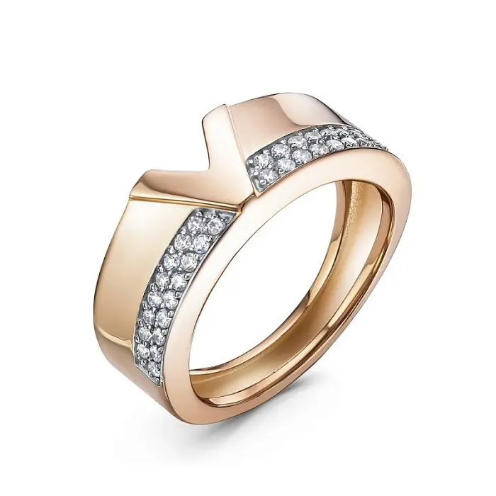 Кольцо декоративное из красного золота