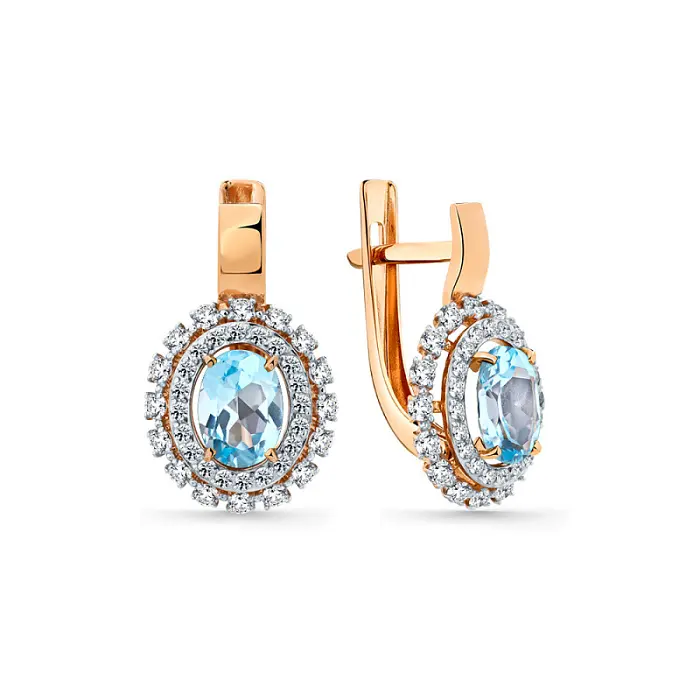 Серьги с английским замком из красного золота