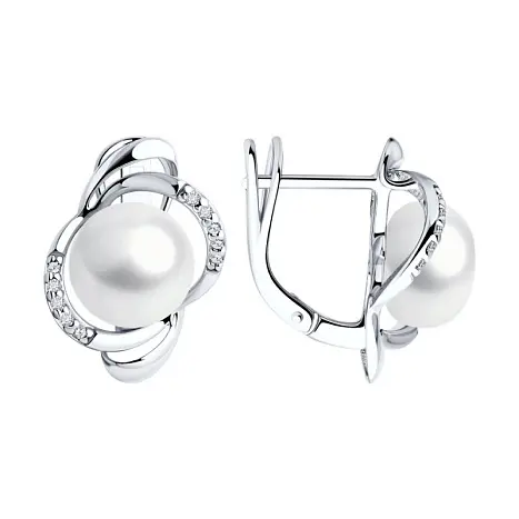 Серьги с английским замком из серебра