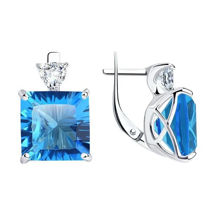 Серьги с английским замком из серебра