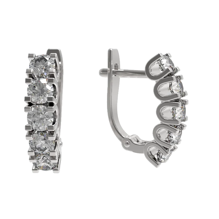 Серьги с английским замком из серебра