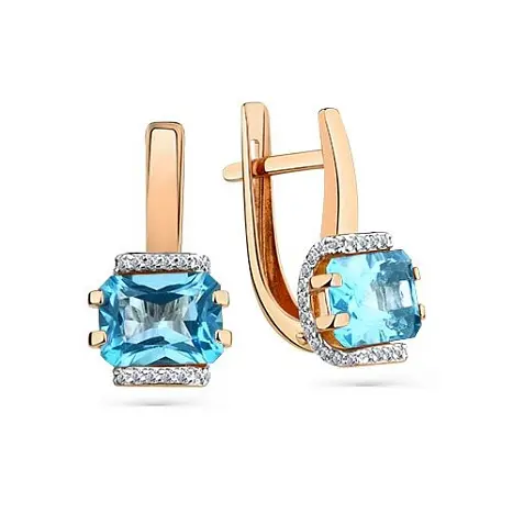 Серьги с английским замком из красного золота