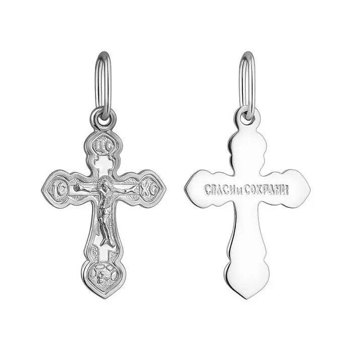 Подвеска крест из черного серебра