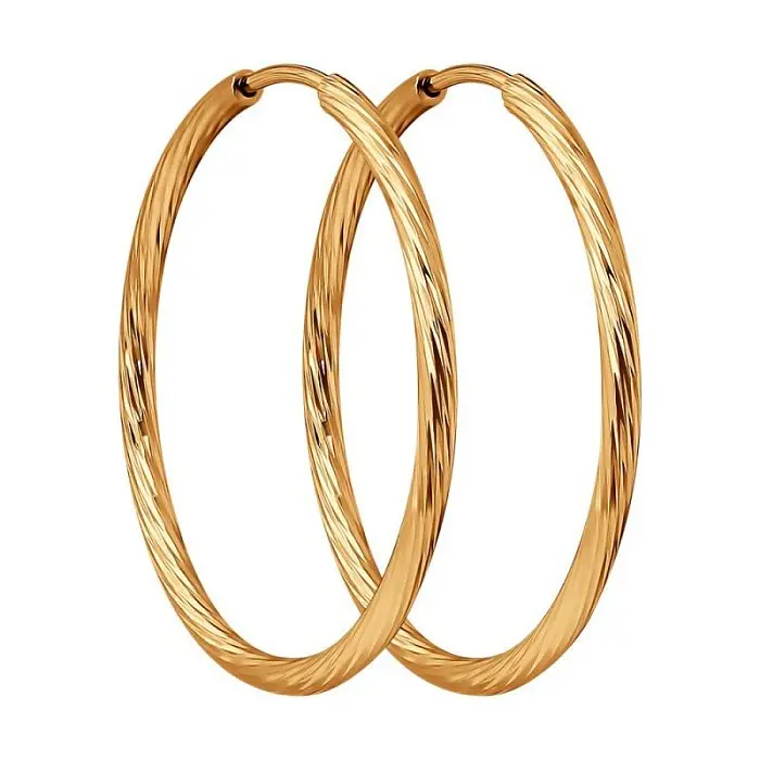 Серьги конго из красного золота