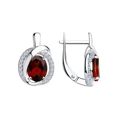 Серьги с английским замком из серебра