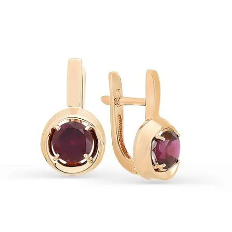 Серьги с английским замком из красного золота