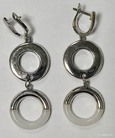 Серьги подвесные из серебра