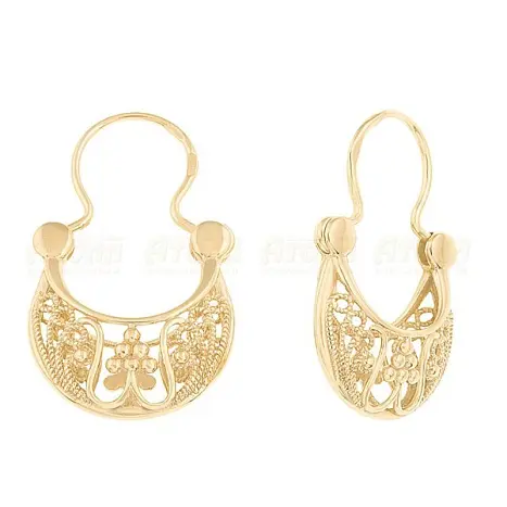 Серьги петельки из красного золота
