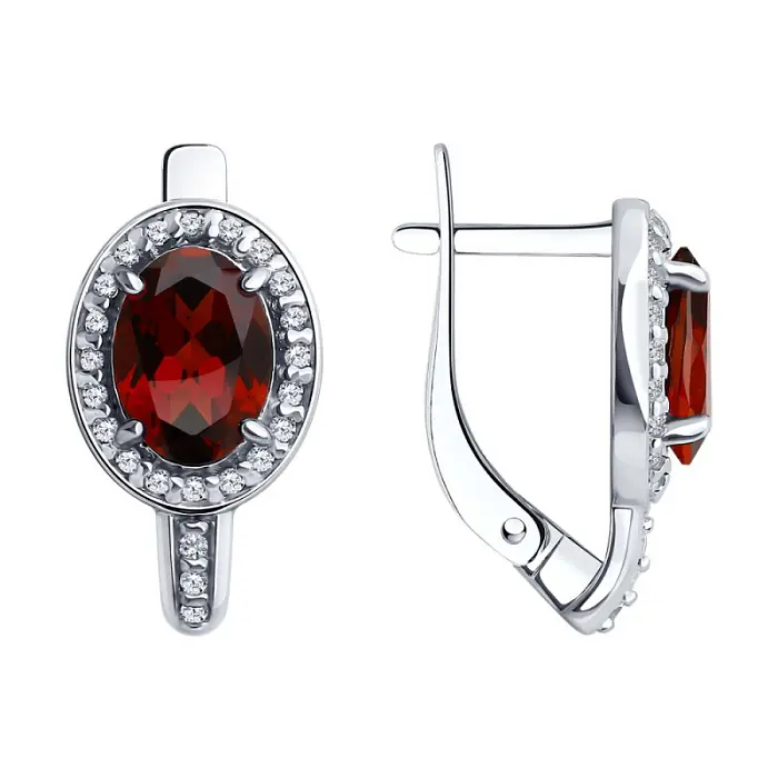 Серьги с английским замком из серебра