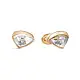 Серьги пуссеты из комбинированного золота