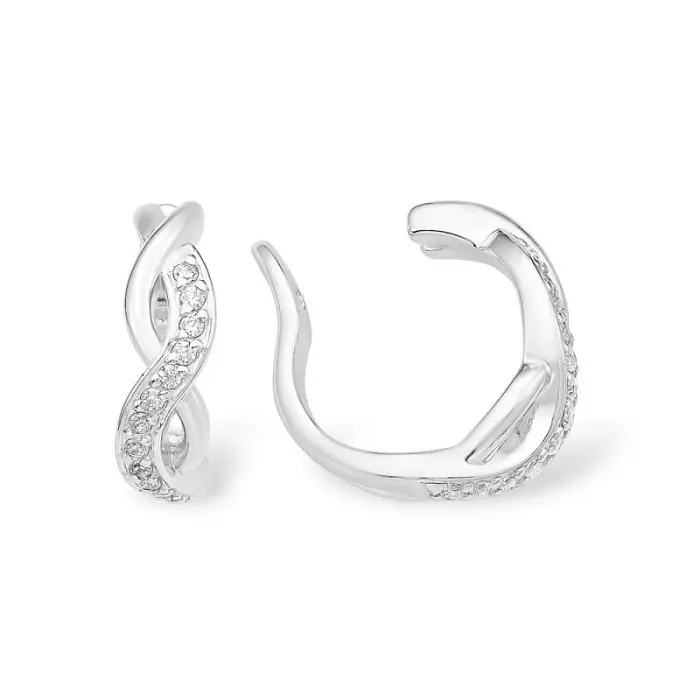 Серьги каффы из серебра