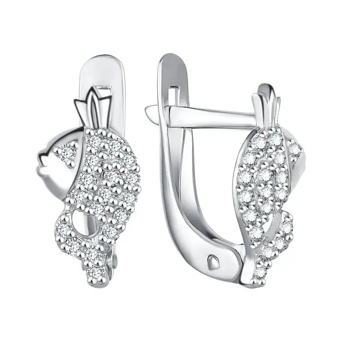 Серьги детские из серебра вид 1