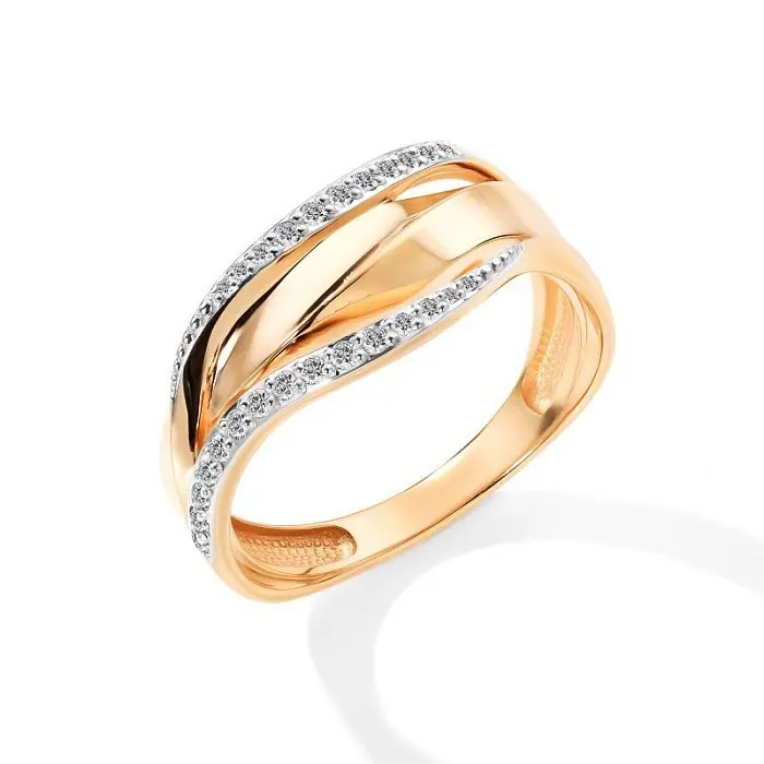 Кольцо декоративное из красного золота