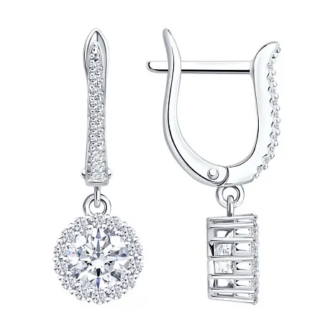 Серьги подвесные из серебра