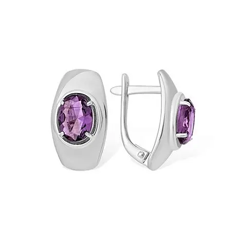 Серьги с английским замком из серебра