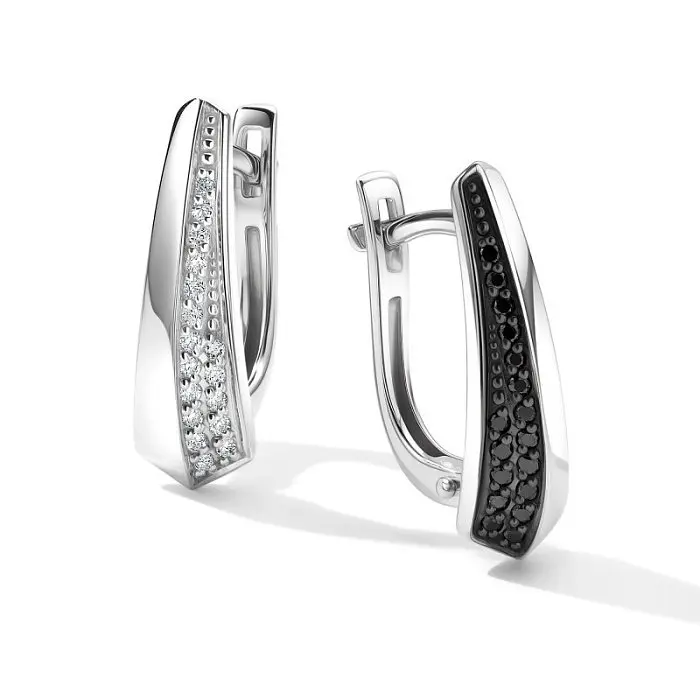 Серьги с английским замком из белого золота