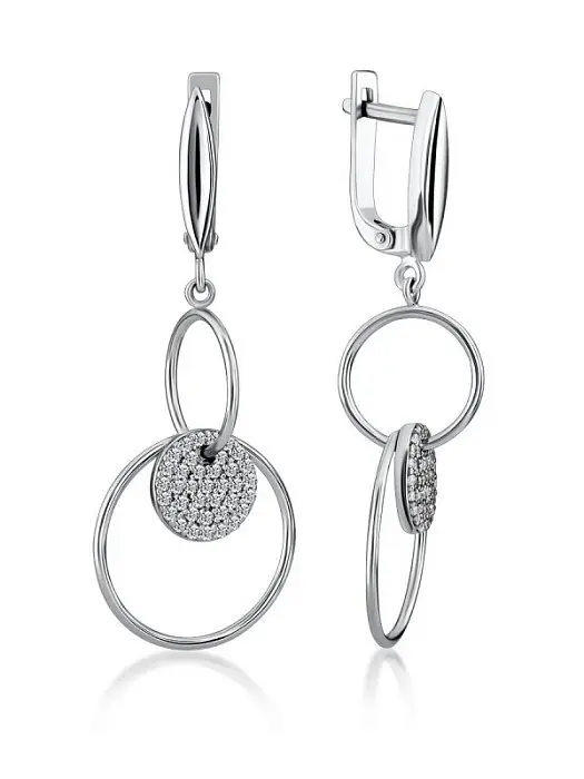 Серьги подвесные из серебра