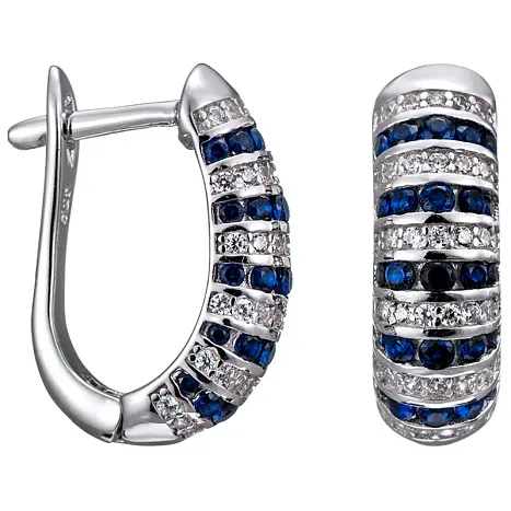 Серьги с английским замком из серебра
