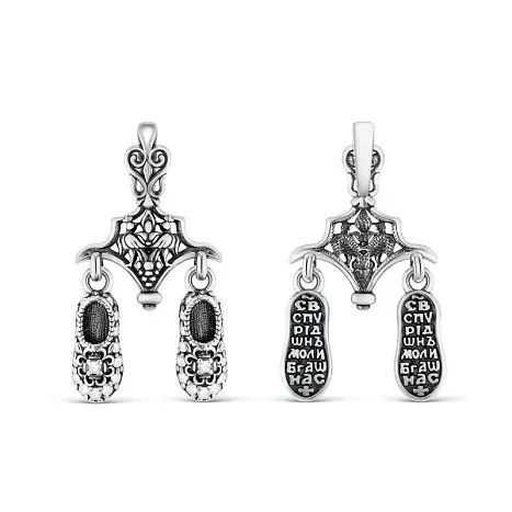 Подвеска икона из черного серебра