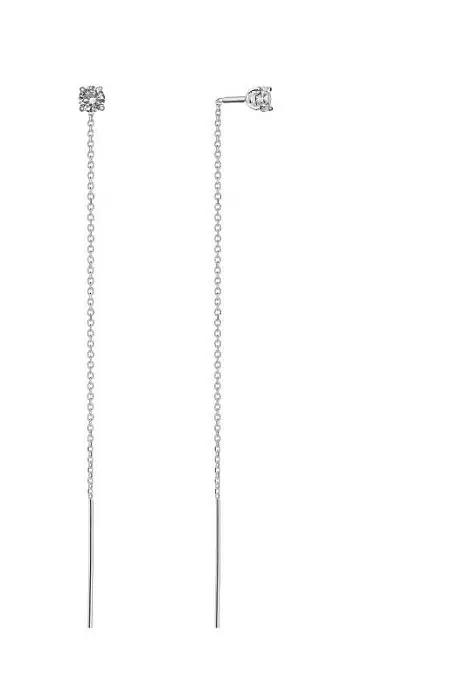 Серьги цепочки из серебра