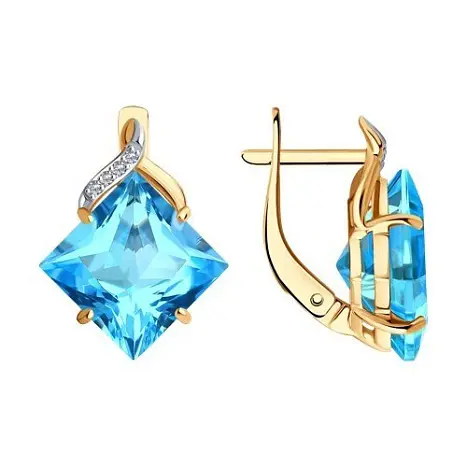 Серьги с английским замком из красного золота