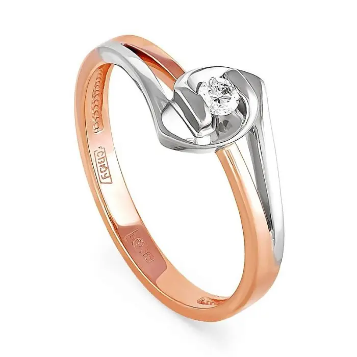 Кольцо декоративное из комбинированного золота