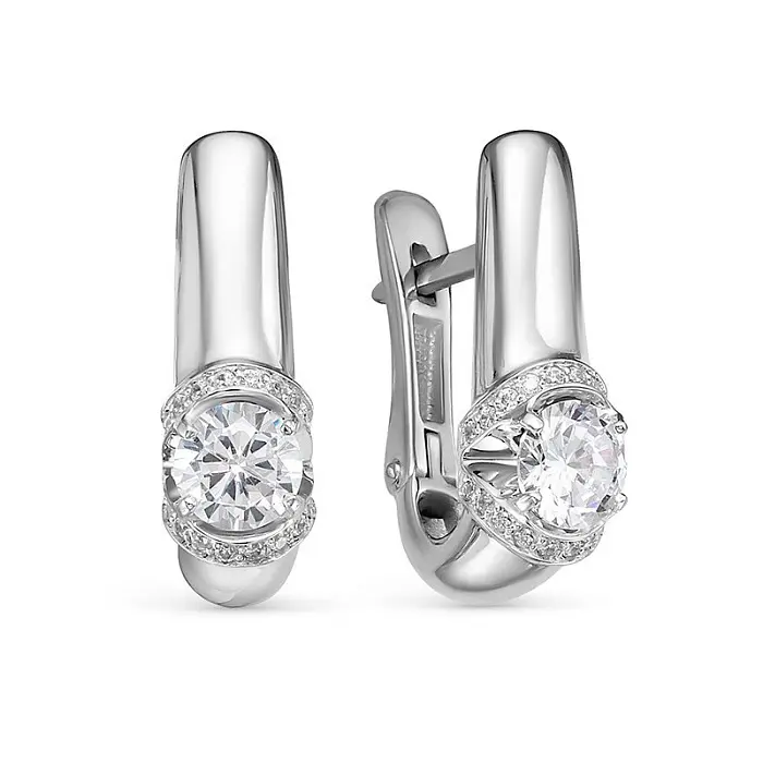 Серьги с английским замком из серебра