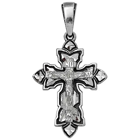 Подвеска крест из серебра