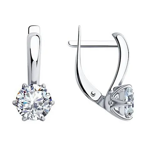 Серьги с английским замком из серебра