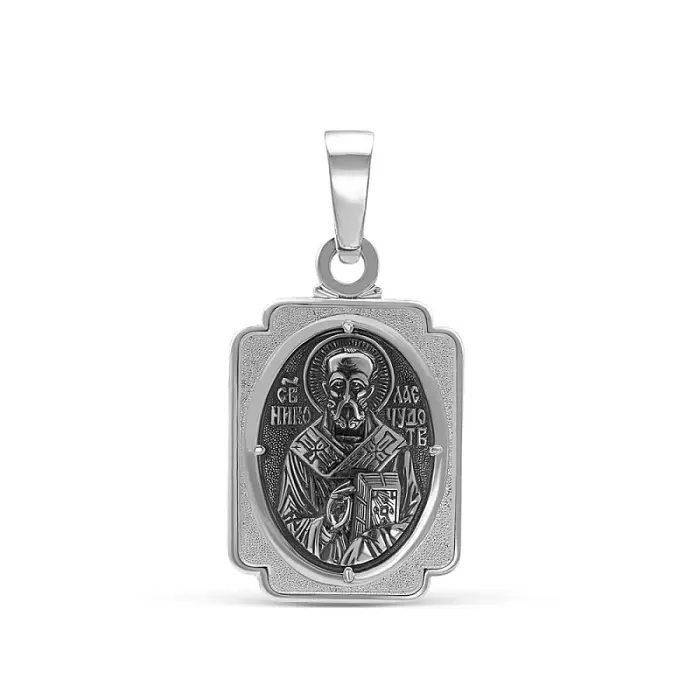 Подвеска икона из черного серебра