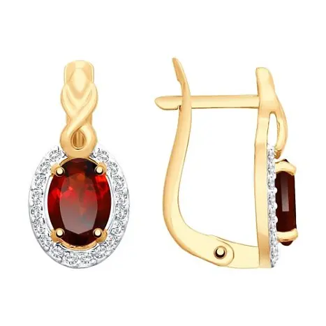 Серьги с английским замком из красного золота