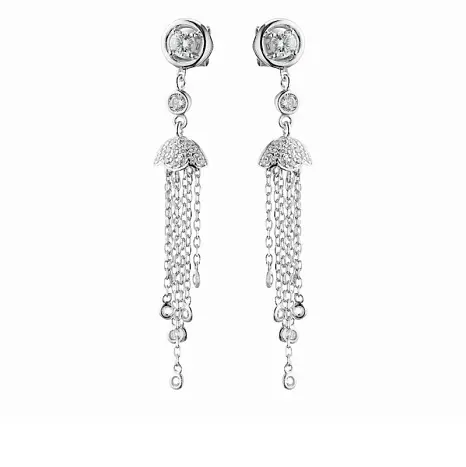 Серьги подвесные из серебра