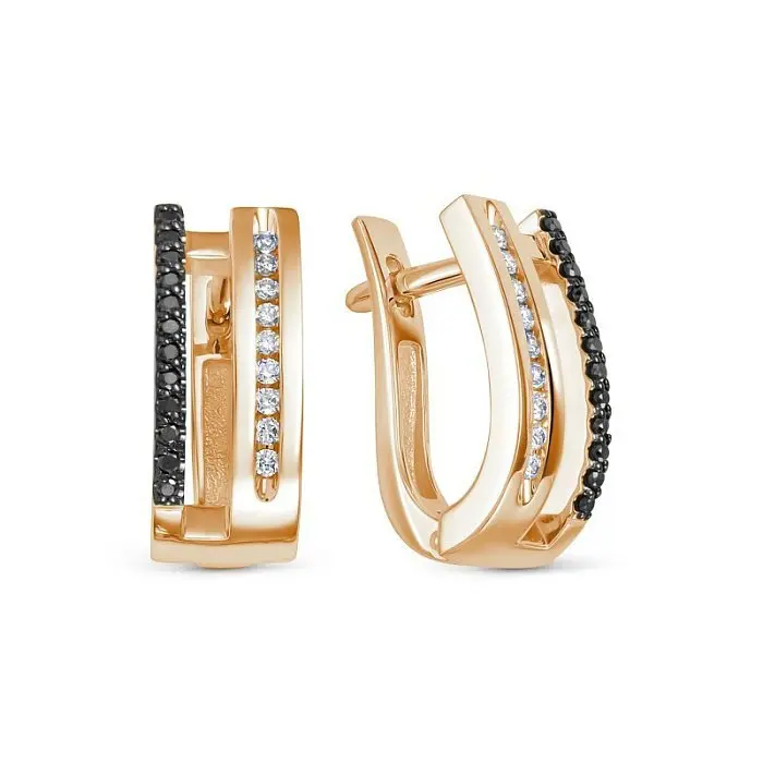 Серьги с английским замком из красного золота