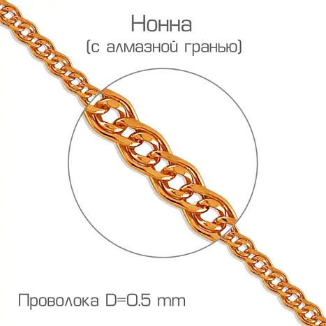 Браслет цепочный из красного золота