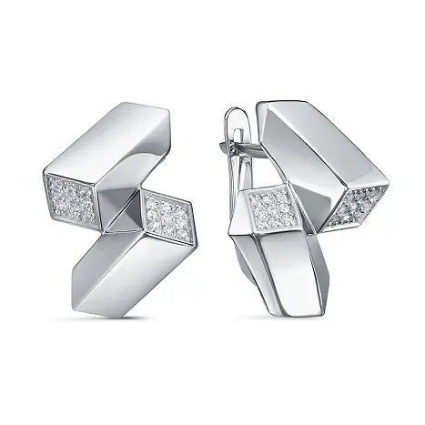 Серьги с английским замком из серебра