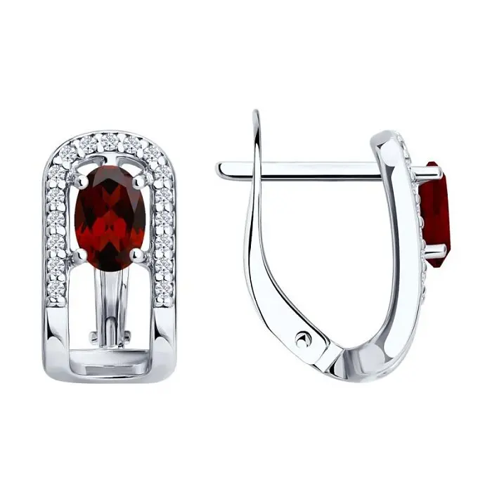 Серьги с английским замком из серебра