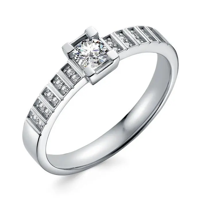 Кольцо декоративное из белого золота