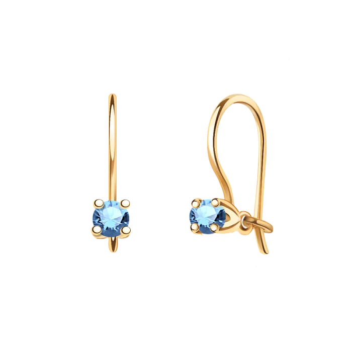 Серьги детские из красного золота