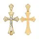 Подвеска крест из комбинированного золота