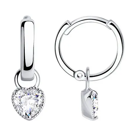 Серьги подвесные из серебра