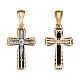 Подвеска крест из комбинированного золота