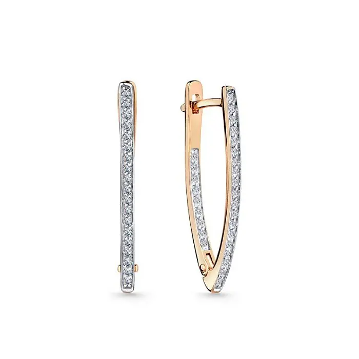 Серьги с английским замком из красного золота